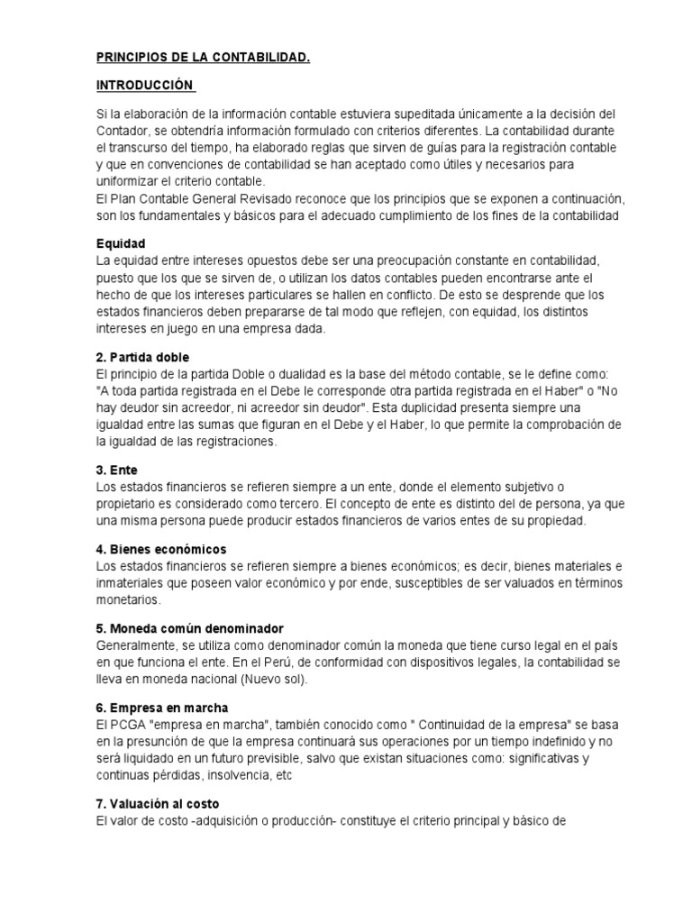 Principios de La Contabilidad | PDF | Estado financiero | Contabilidad