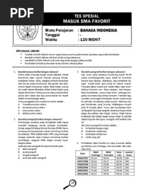 Contoh Soal Tes Masuk Smp 2020