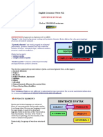 English Grammar Notes #12:: Sentence Syntax