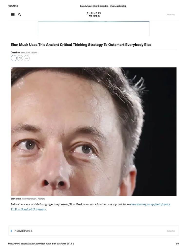 First Principles Elon Musk Pdf – PQRB