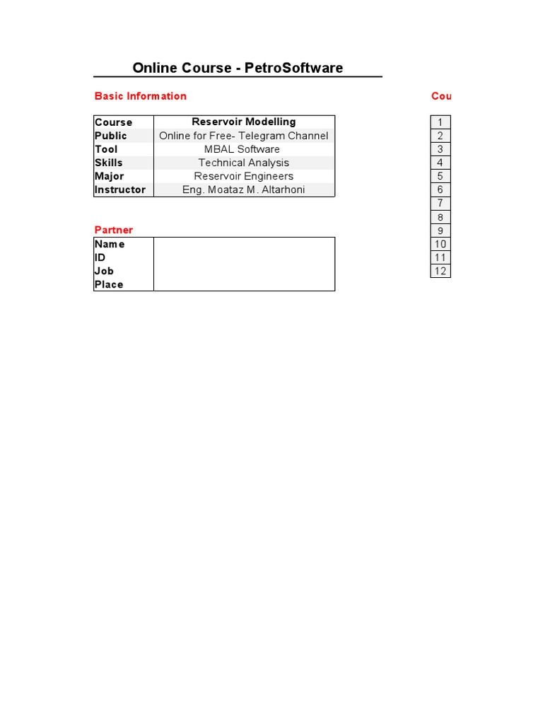 Free Online Reservoir Modeling Course | PDF | Petroleum Reservoir ...