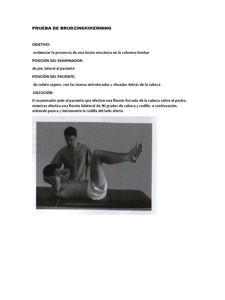 Pruebas de Brudzinski y Kernig en Lumbalgia | PDF | Relaciones ...