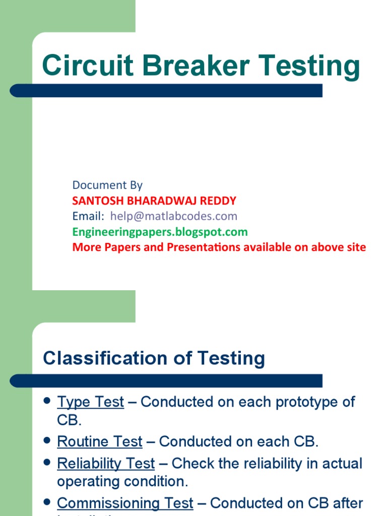 Circuit Breaker Testing | PDF | Dielectric | Electrical Components