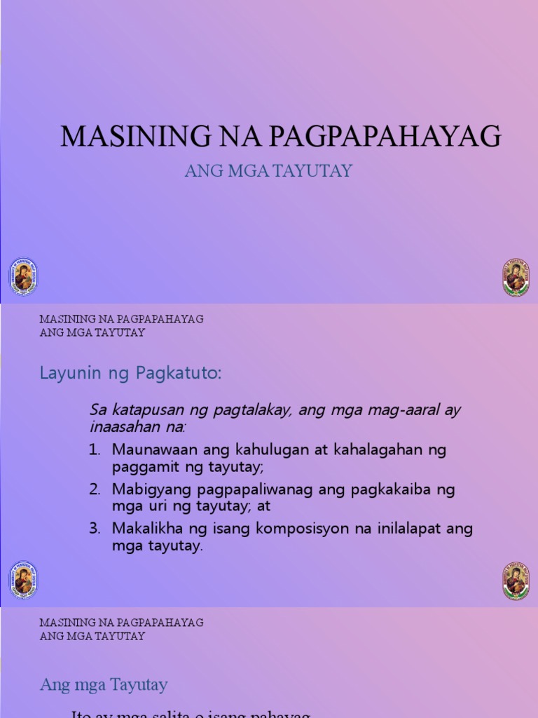 Aralin Ang Mga Tayutay Pdf