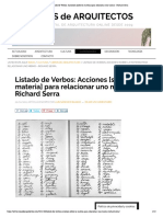 Listado de Verbos - Acciones (Sobre La Materia) para Relacionar Uno Mismo - Richard Serra