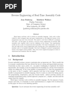 Reverse Engineering of Real-Time Assembly Code