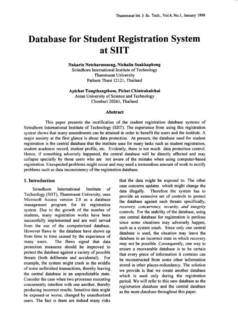 Student Registration Database Solutions | PDF | Database Transaction ...