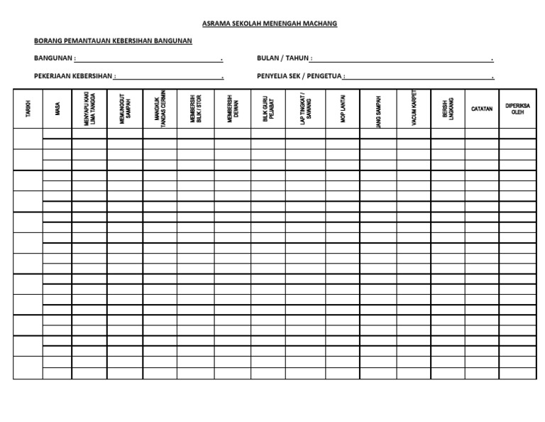 BORANG PEMANTAUAN SEKOLAH