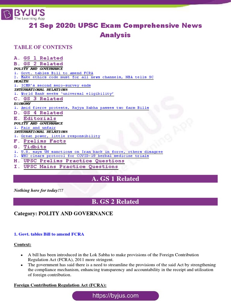 UPSC Exam Comprehensive News Analysis. Nov 6th, 2022 CNA. Download PDF