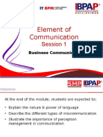 Elements of Business Communication Session 1