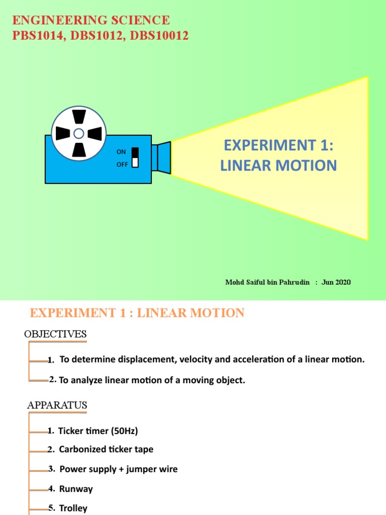 Linear Motion Experiment Guide | PDF | Mechanics | Classical Mechanics