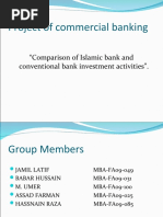 Project of Commercial Banking: "Comparison of Islamic Bank and Conventional Bank Investment Activities"