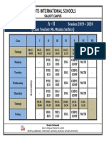 Roots International Schools: Class Time Table Session 2019 - 2020