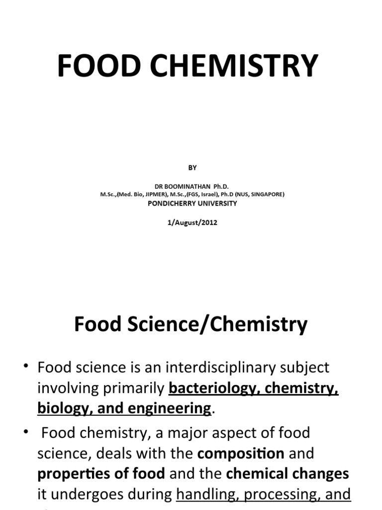 FOOD CHEMISTRY CARBOHYDRATES BY DR. BOOMINATHAN - PPT I Lecture 1 ...