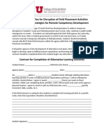 Field Education Plan For Disruption of Field Placement Activities Field Education Strategies For Remote Competency Development