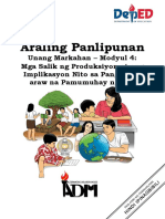 Ap9 q1 m4 Mgasalikngproduksiyonatangimplikasyonnitosapangarawarawnapamumuhayngtao v4 PDF