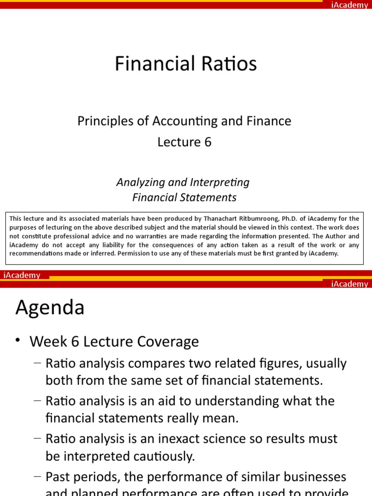 Lecture 6 - Financial Ratios (Student) | PDF | Gross Margin | Net Income