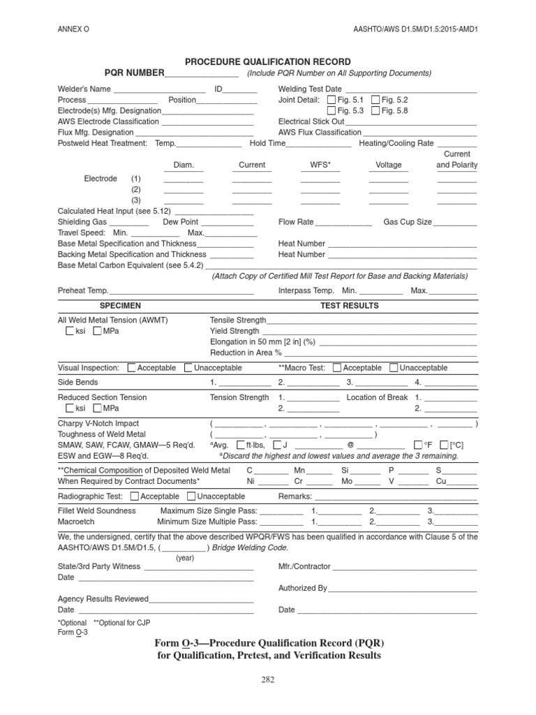 Procedure Qualification Record (PQR) | PDF | Joining | Welding