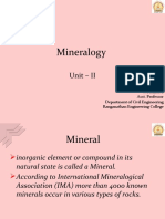 Mineralogy: Unit - II