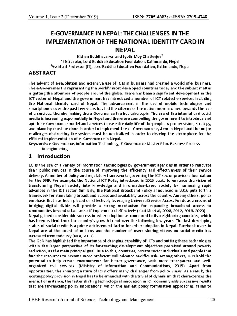 E-Governance Challenges in Nepal | PDF | E Government | Survey Methodology