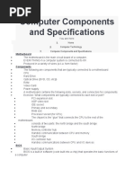 Computer Components and Specifications