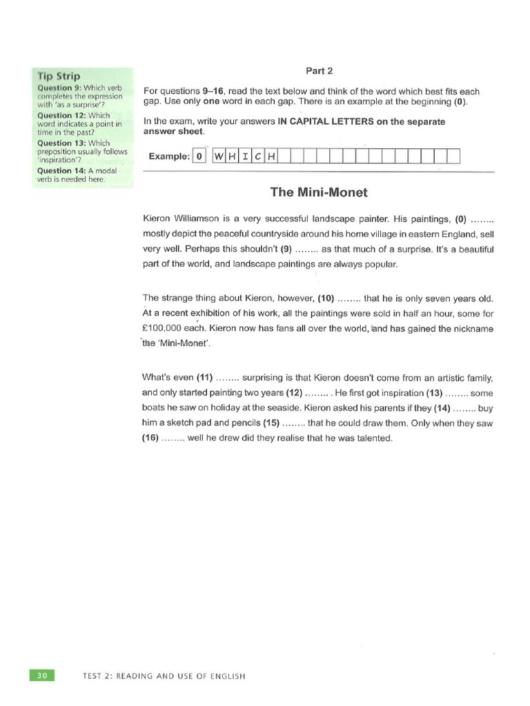 Test 2 Reading And Use Of English 2 Pdf