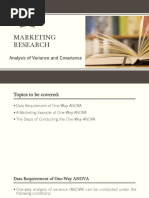 Marketing Research: Analysis of Variance and Covariance