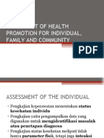 Assessment of Health Promotion For Individual, Family & Community