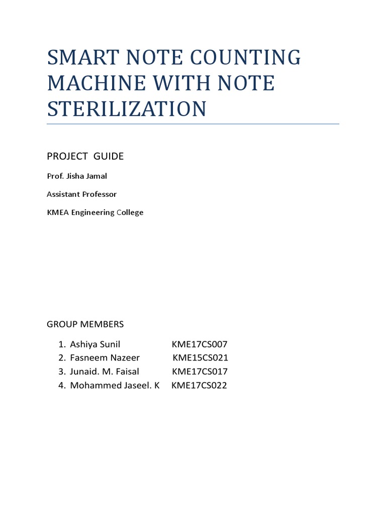 Smart Note Counting Machinhe | PDF | Art | Computers