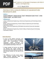 Selection of Drive System For Heliostat of Concentrated Solar Thermal Power Plant