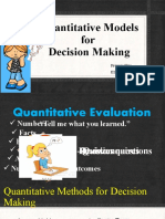 Quantitative Models For Decision Making: Prepared By: Ellen-Zyra R. Capillas