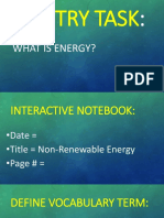 Entry Task: What Is Energy?