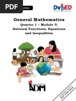 General Mathematics: Quarter 1 - Module 5: Rational Functions, Equations and Inequalities