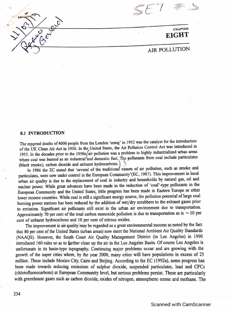 Chapter 8 AIR POLLUTION PDF | PDF | Air Pollution | Exhaust Gas