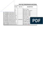 Daftar Penerimaan Material: Tanggal No. Surat Jalan No. Po Description