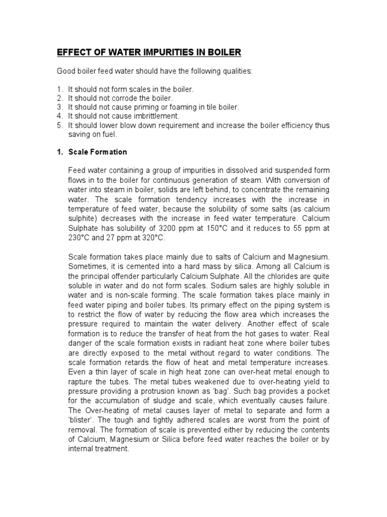 02Effect of Water Impurities in Boilers PDF Boiler Sodium Hydroxide