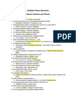 Multiple Choice Questions Literary Criticism and Theory