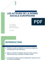 LES ACTEURS DE LA NORME SOCIALE EUROPEENNE 301010