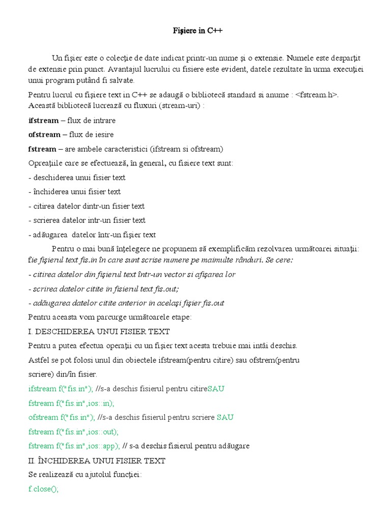 Fişiere in C | PDF