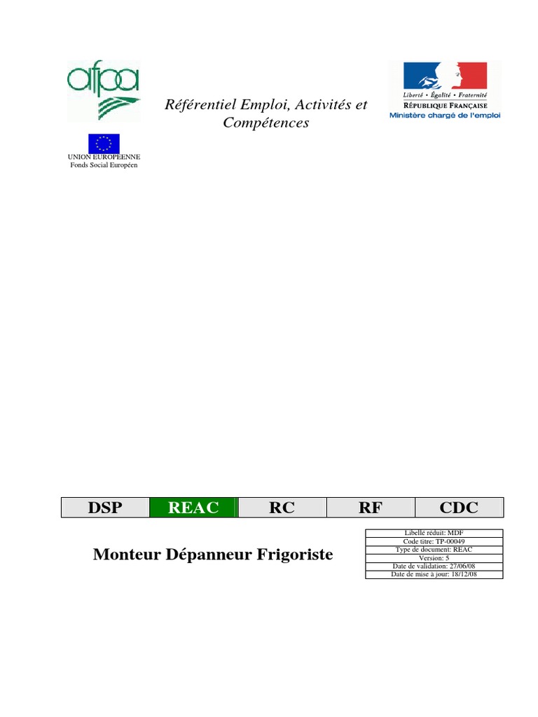 Reac MDF V5 181208 | PDF | Climatisation | Convention collective