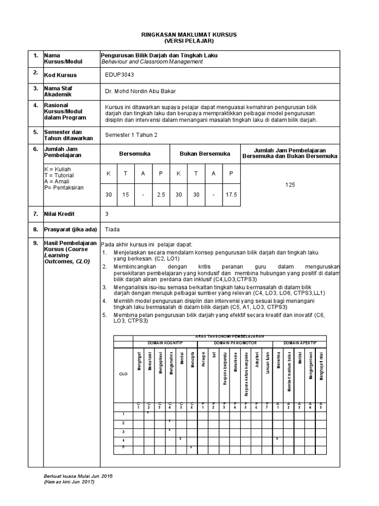 RMK EDUP3043 - Word - VERSI PELAJAR | PDF