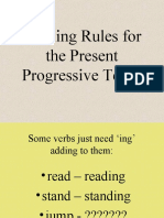 Spelling Rules For The Present Progressive Tense