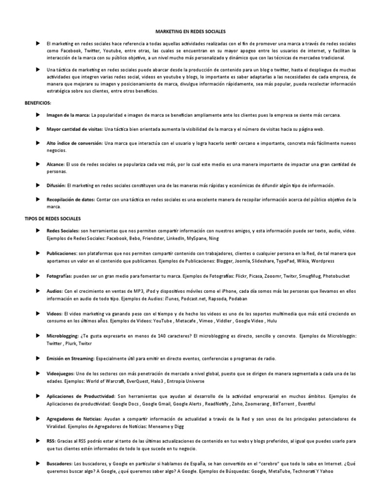 Estrategias de Marketing en Redes Sociales | PDF | Servicio de redes ...
