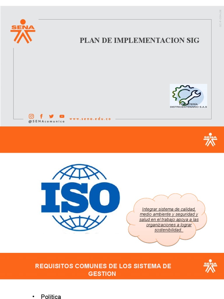 Implementación del Plan SIG | PDF | Implementación | Planificación