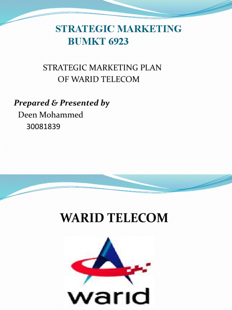 Warid Telecom Strategic Marketing Plan | PDF | Marketing | Strategic ...