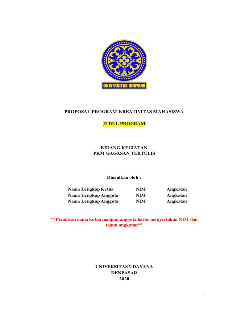 Contoh Proposal PKM Gagasan Tertulis | PDF | Seni | Sains & Matematika