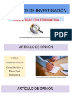Artículo de Opinión Productos de Investigación de Formación General
