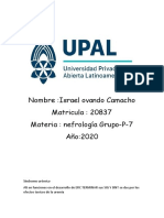 Nombre:Israel Ovando Camacho Matricula: 20837 Materia: Nefrología Grupo-P-7 Año:2020