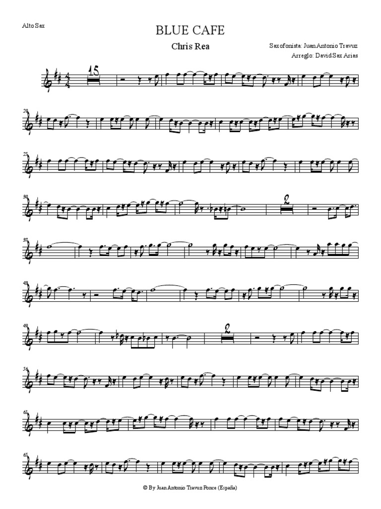 Blue cafe sax solo pdf