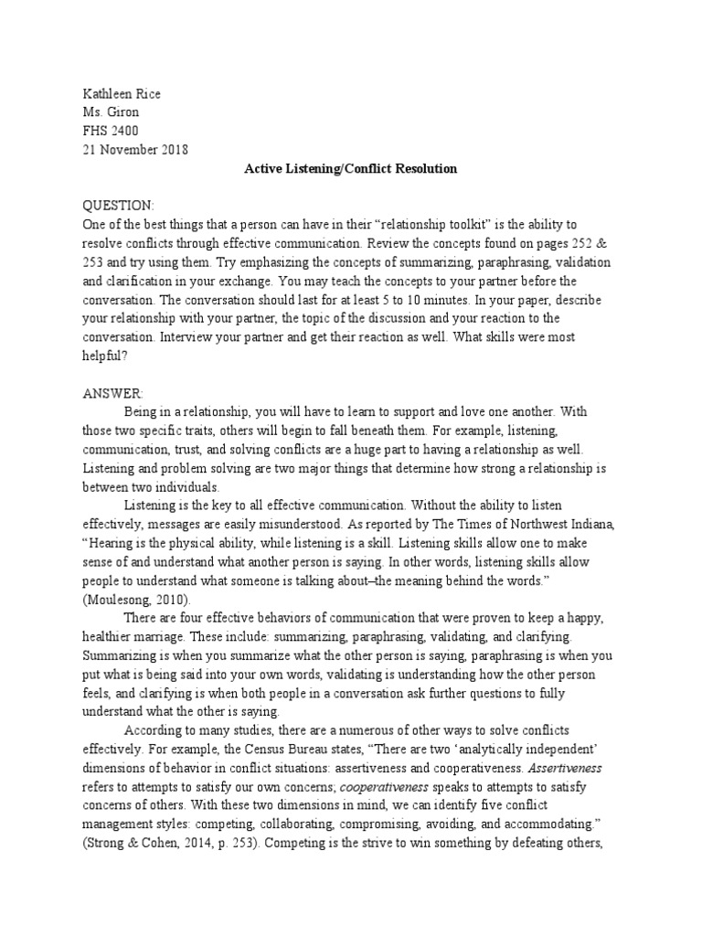 Effective Communication in Relationships | PDF | Conversation ...